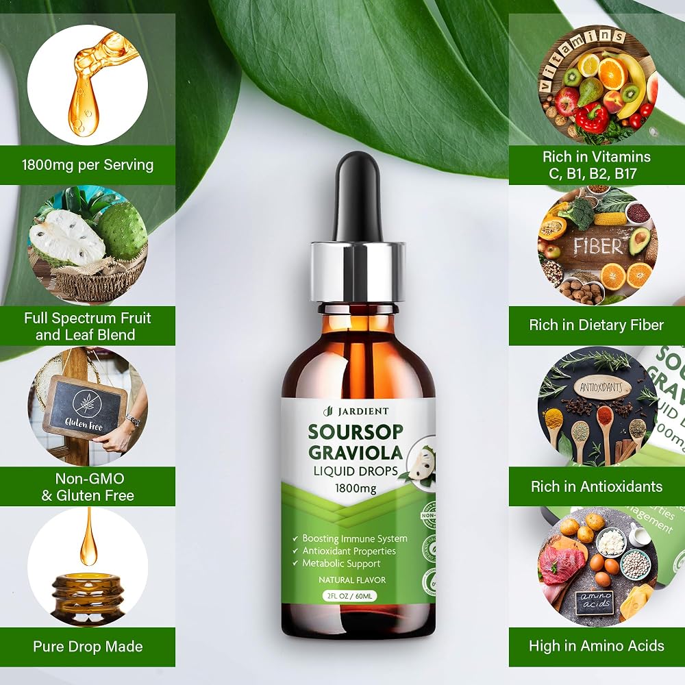 Jardient Soursop Bitters Extract Liquid Oil : Graviola Soursop