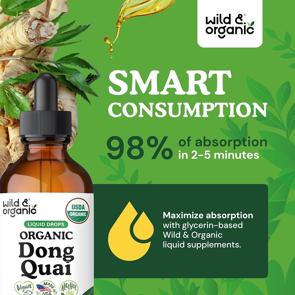 Wild & Organic Dong Quai Supplement for Menopause Support - 4 fl oz - image 4
