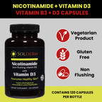 SOLDERM Nicotinamide Vitamin B3 and D3 Supplement - 60 Capsules - image 2