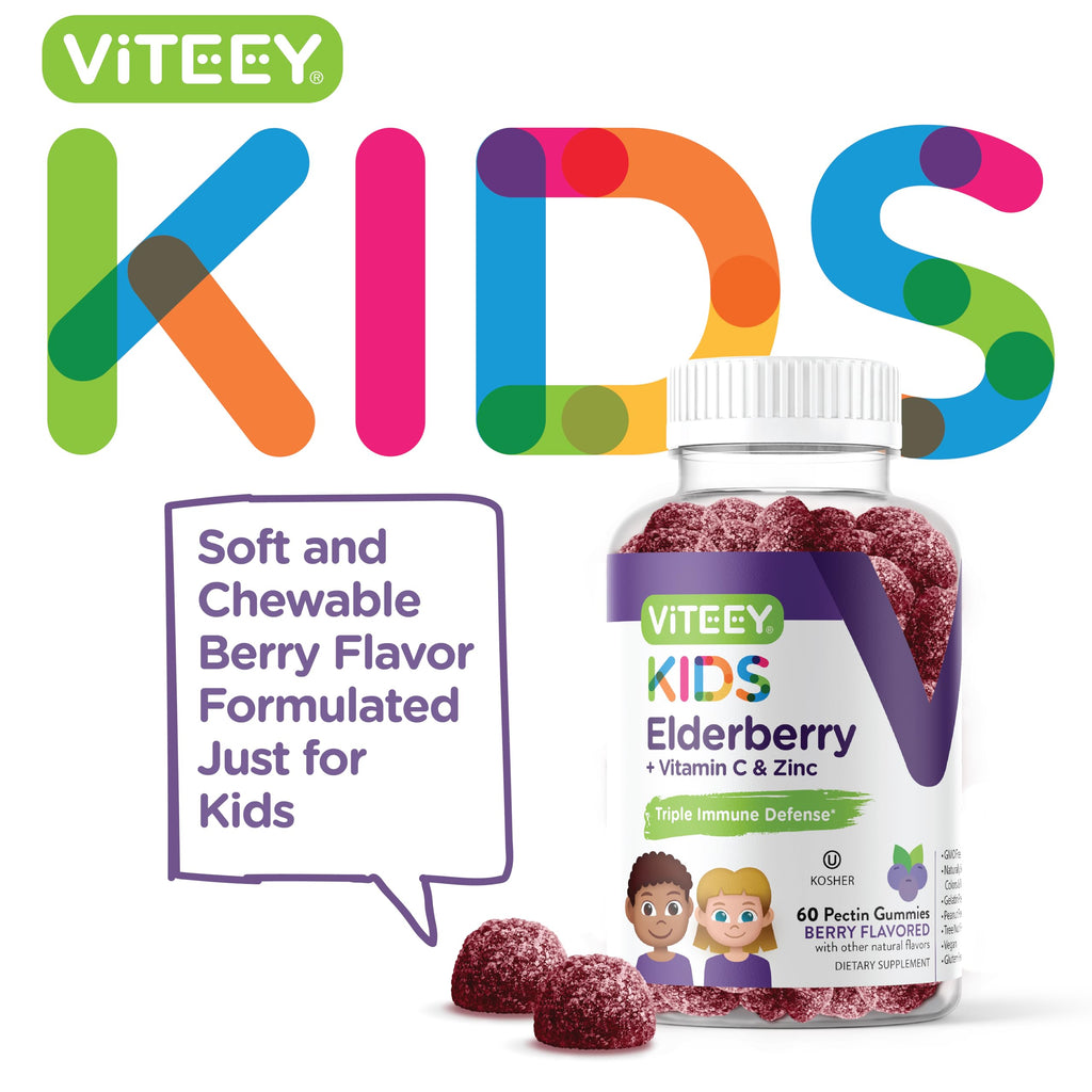Viteey Sambucus Black Elderberry Gummies Formulated for Kids - Immune