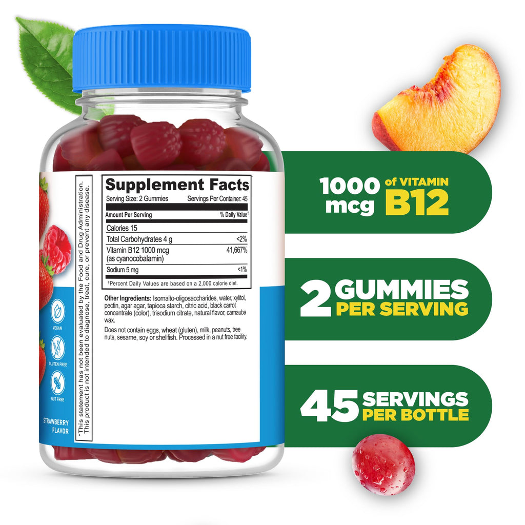 Lifeable Sugar Free Vitamin B12 1000 mcg Gummies - 90 Count - image 2