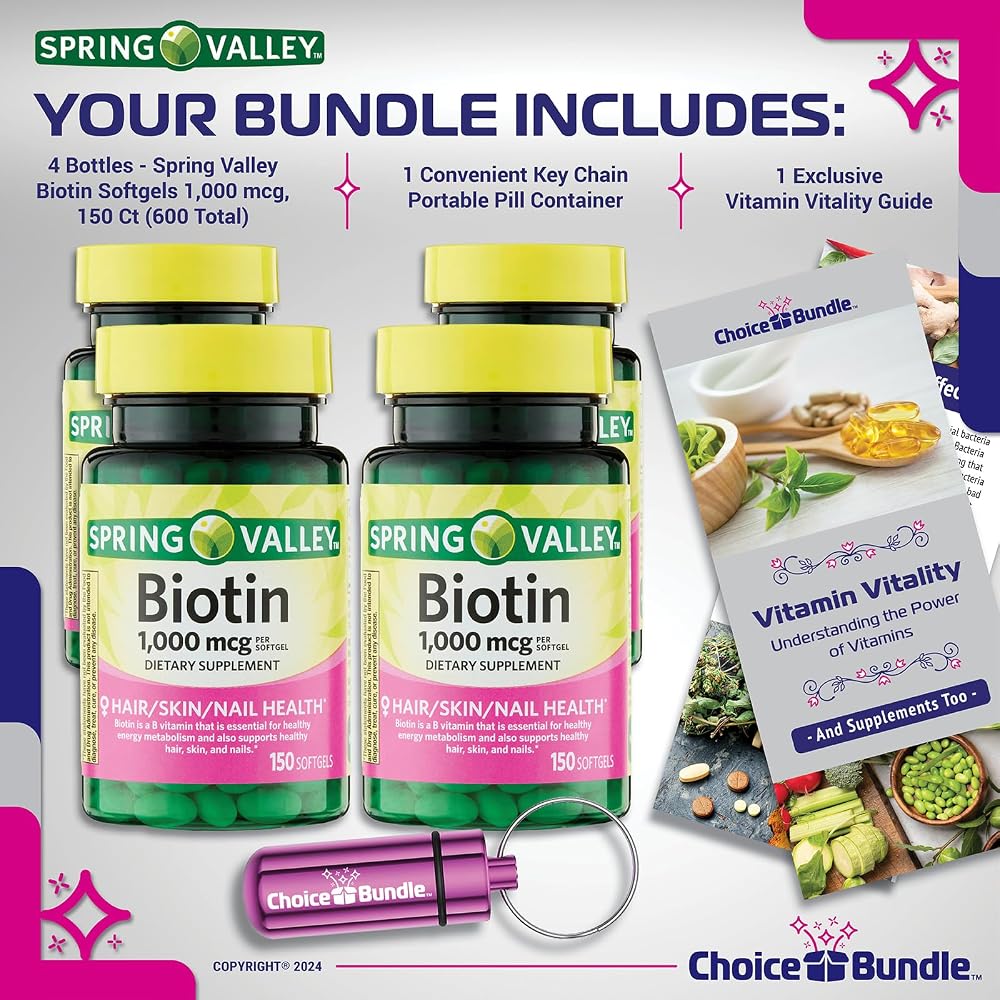 Choice Bundle Spring Valley Biotin Softgels 1000mcg Dietary