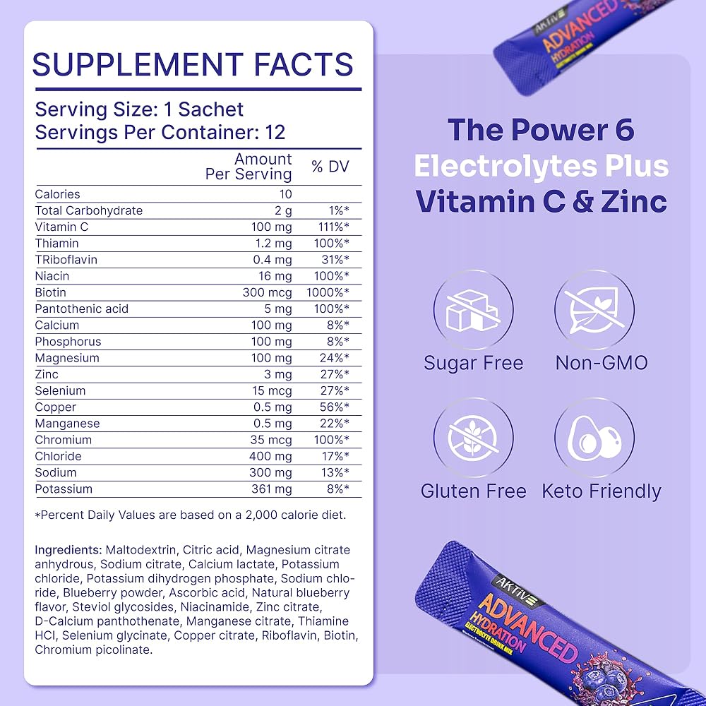 Aktive Supplements Advanced Hydration Electrolyte Drink Mix