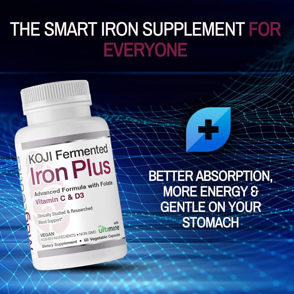 Magceutics Koji Fermented Iron with Vitamin C, D3 & Folate - 60 Capsules - image 4