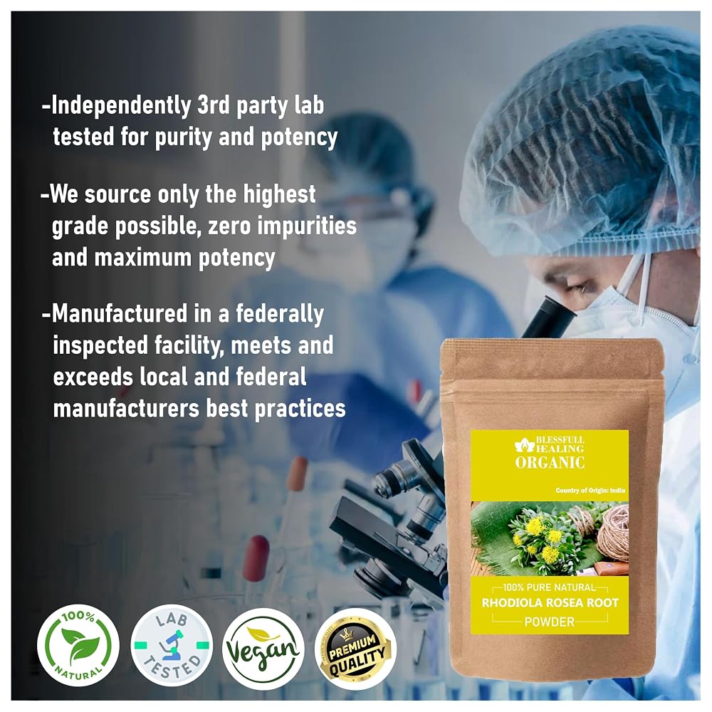 Blessfull Healing Organic Rhodiola Rosea Root Powder 100% Pure