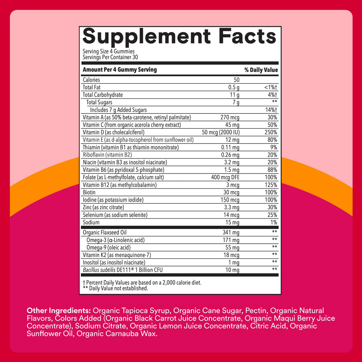 SmartyPants Organic Women's Multi & Probiotic Gummies - 120 Count - image 3