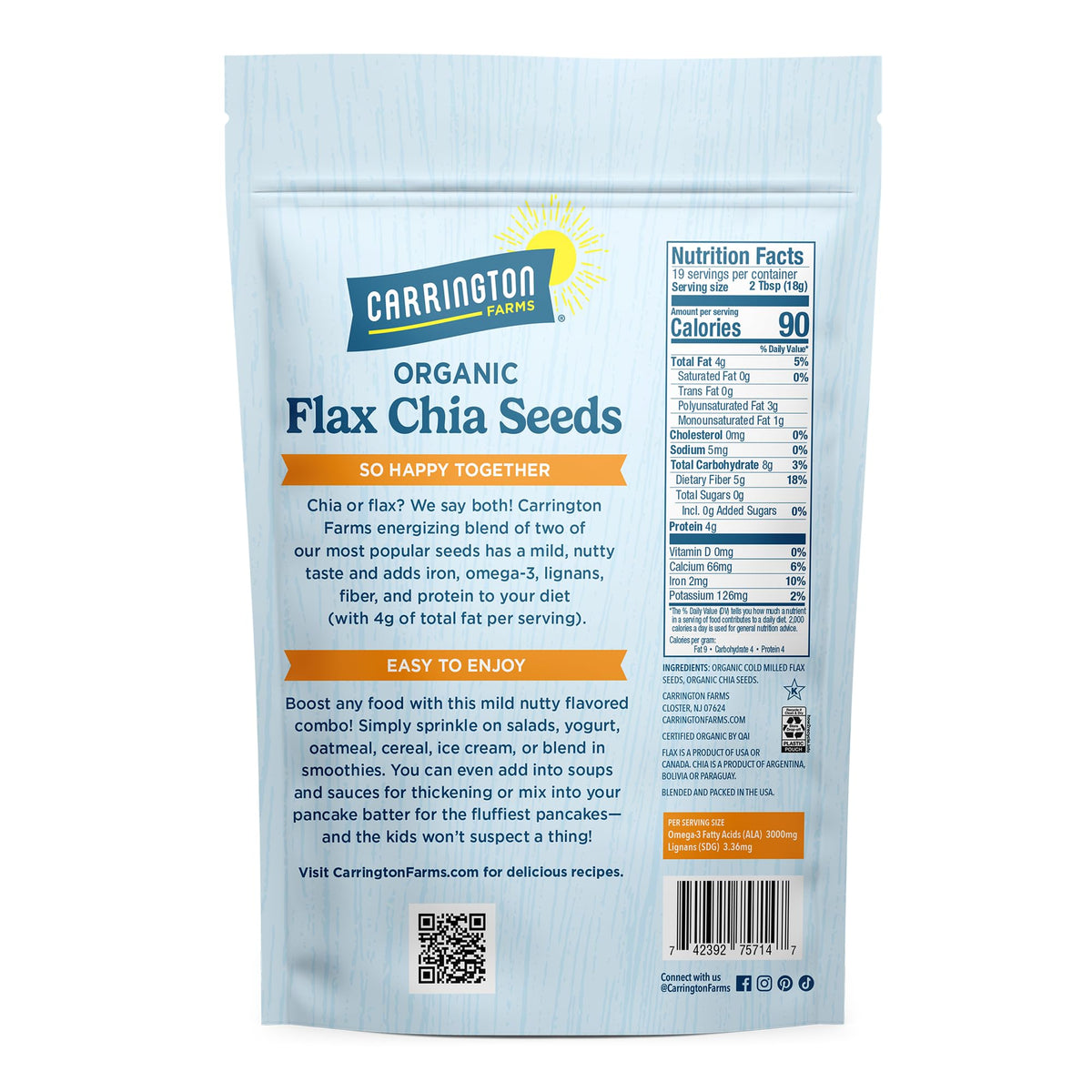 Carrington Farms Organic Flax Chia Blend - 12 oz - image 2