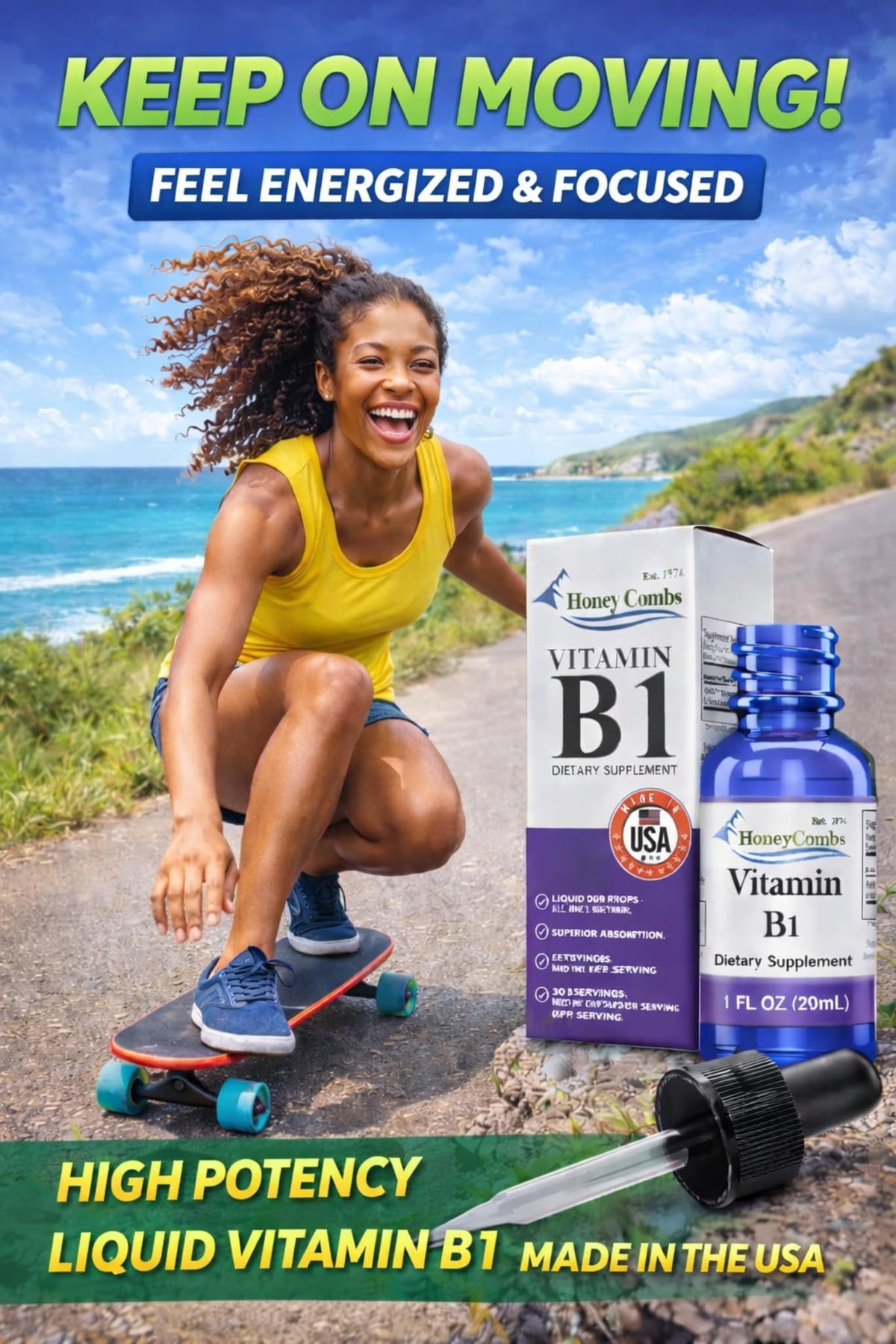 HoneyCombs Vitamin B1 Thiamine Liquid - 1 Fl Oz - image 5