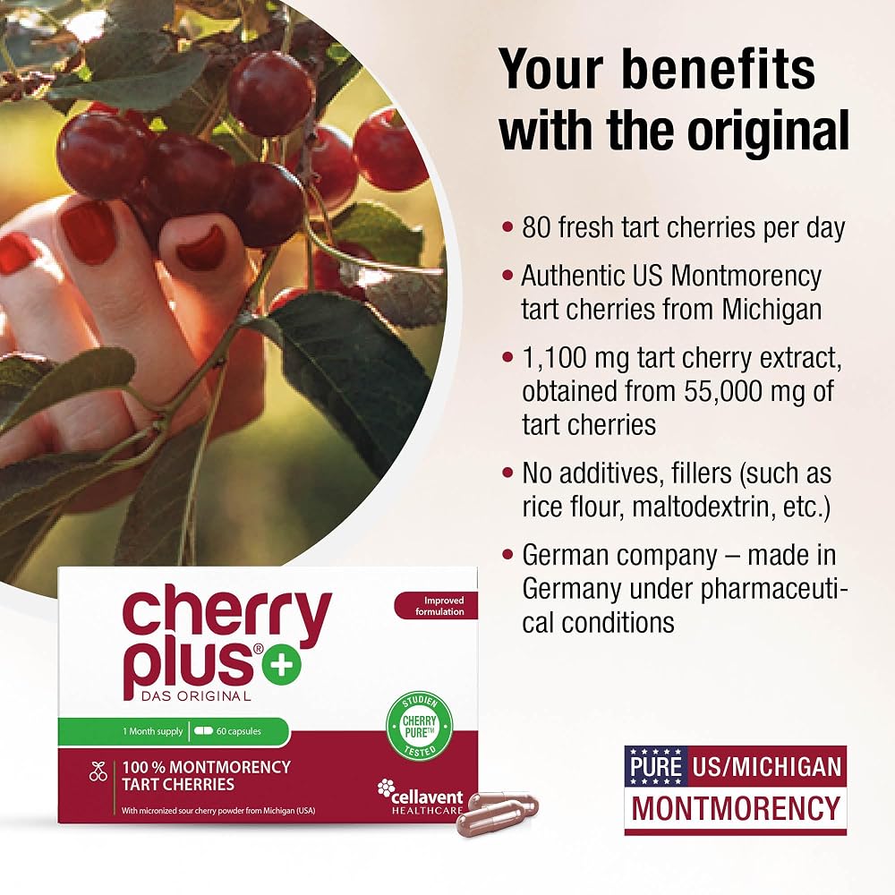 Cherry Plus 100% Montmorency Tart Cherry Capsules - 60 Count - image 5