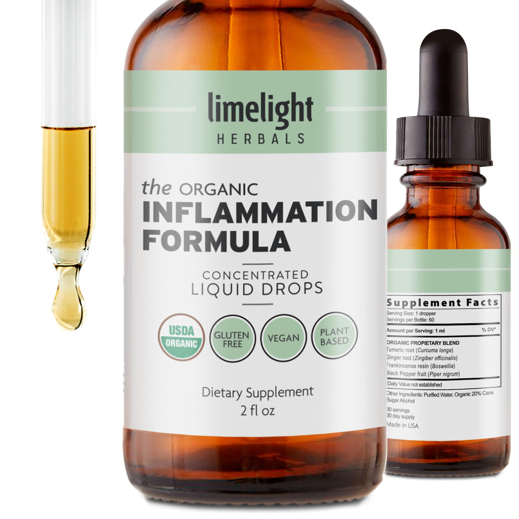 LIMELIGHT HERBALS Organic Inflammation Formula Liquid Turmeric - 2 Fl Oz