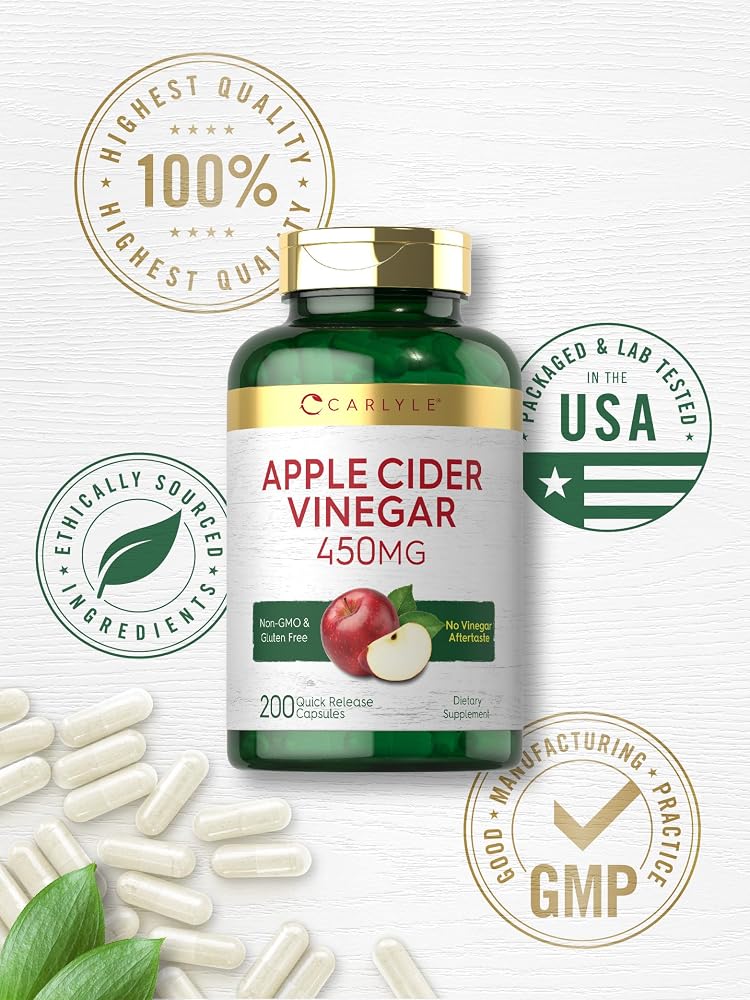 Carlyle Apple Cider Vinegar Capsules 450mg - 200 Count - image 6
