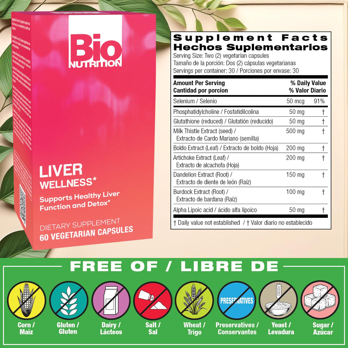 Bio Nutrition Liver Wellness - 60 Vegetarian Capsules - image 2