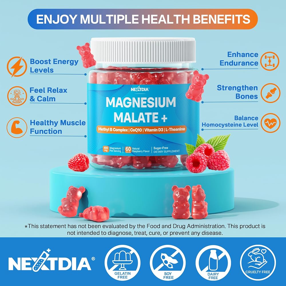 Nextdia Magnesium Malate Gummies with CoQ10
