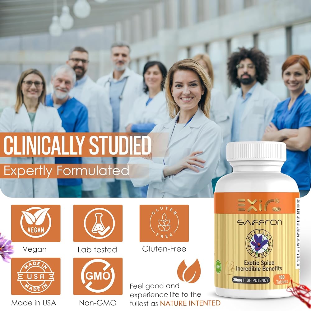 EXIR Saffron Supplement 30mg High Potency - 180 Tablets - image 6