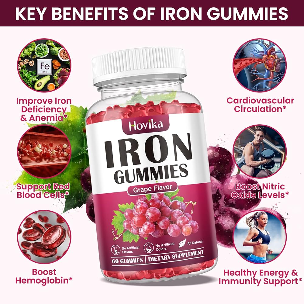 Hovika Iron Gummies Supplement for Women & Men