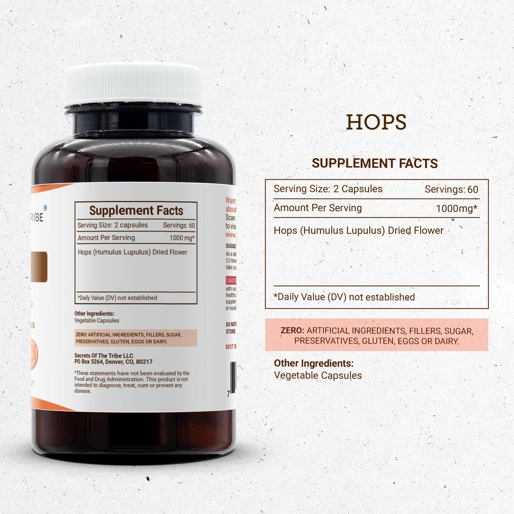 Secrets of the Tribe Hops 60/120 Capsules