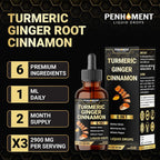 Penhoment 6in1 Liquid Turmeric Curcumin with Ginger & Berberine - 2 Fl Oz - image 6