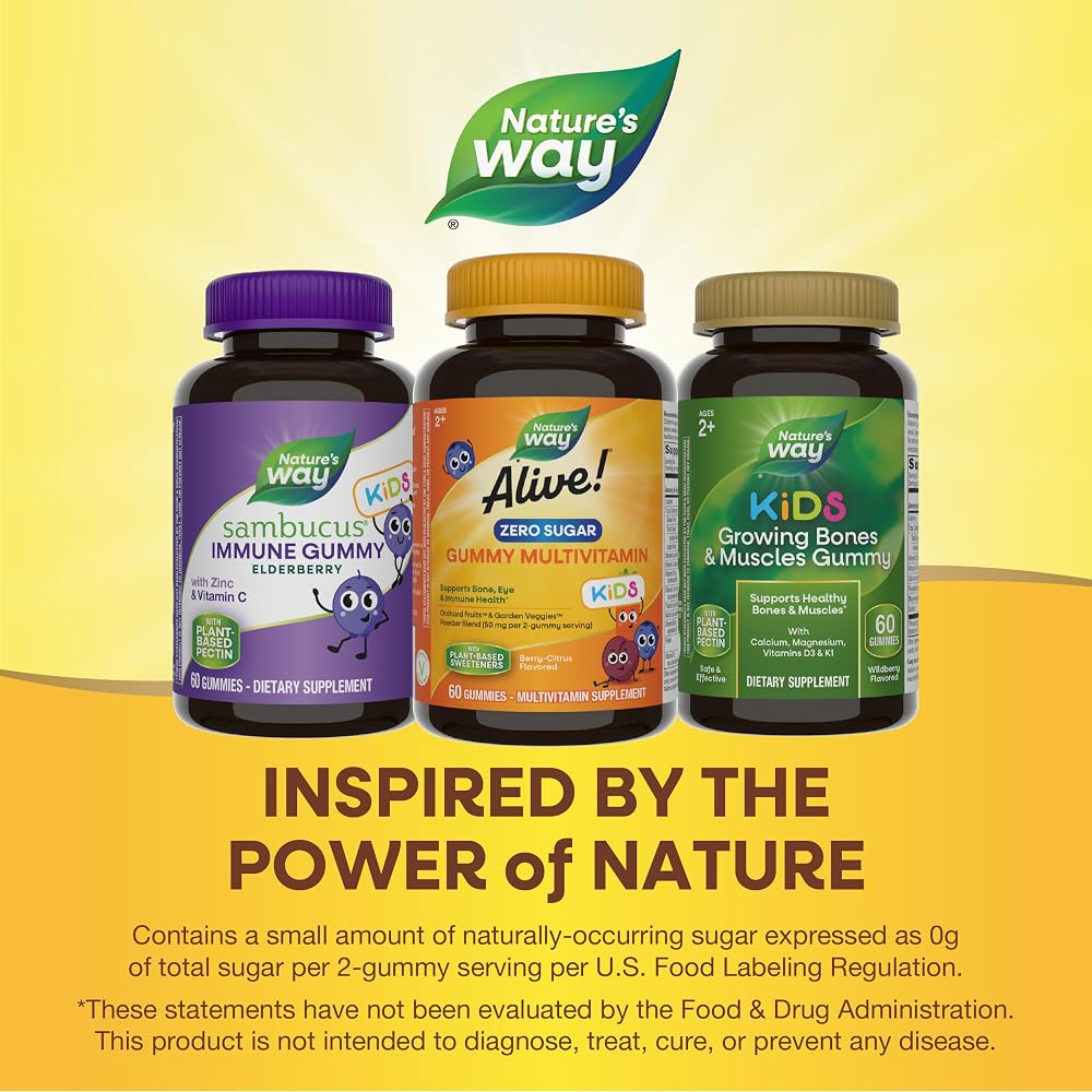 Nature's Way Alive! Kids Zero Sugar Multivitamin Gummies - 60 Count - image 6