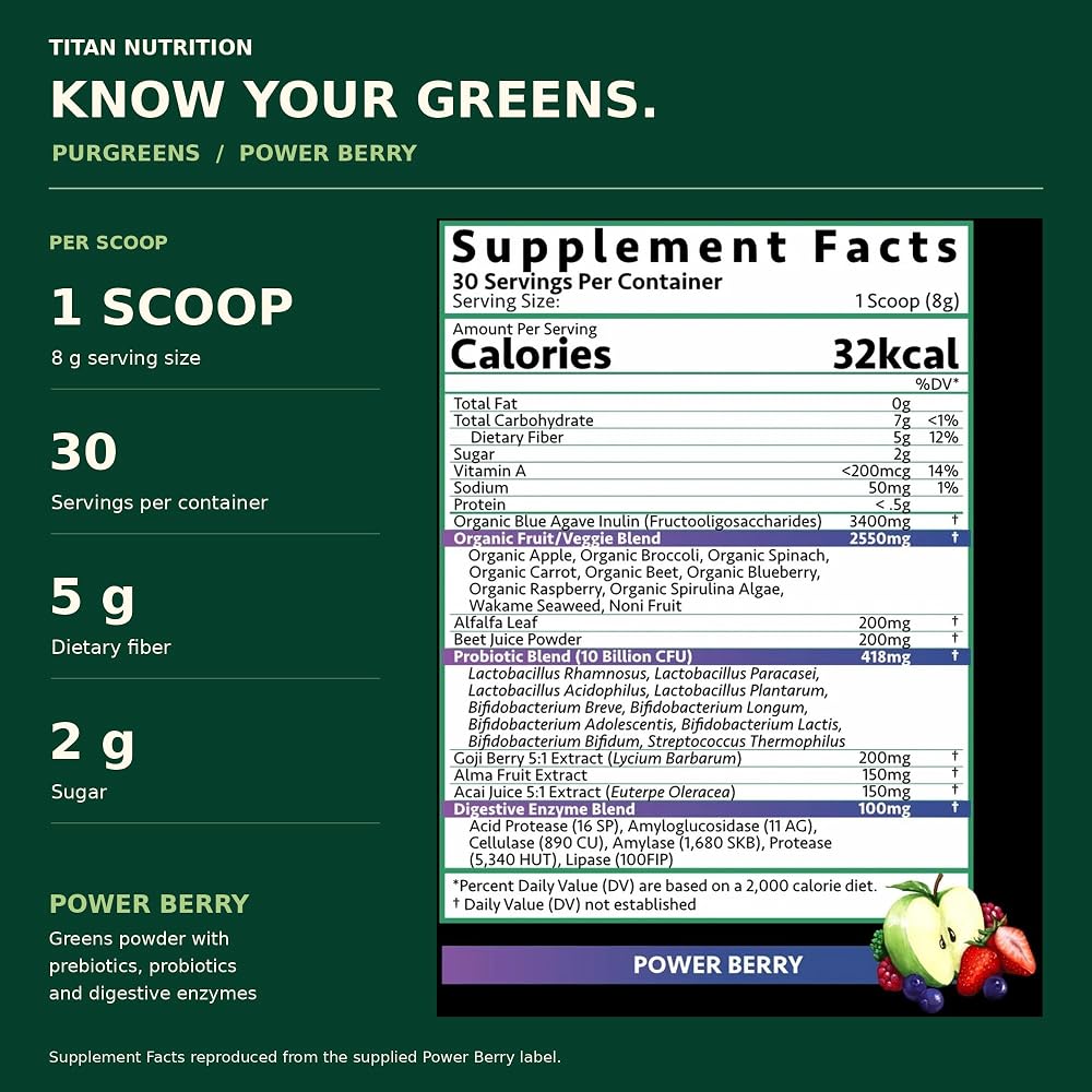 Titan Nutrition Purgreens Power Berry - 8.4 oz - image 6