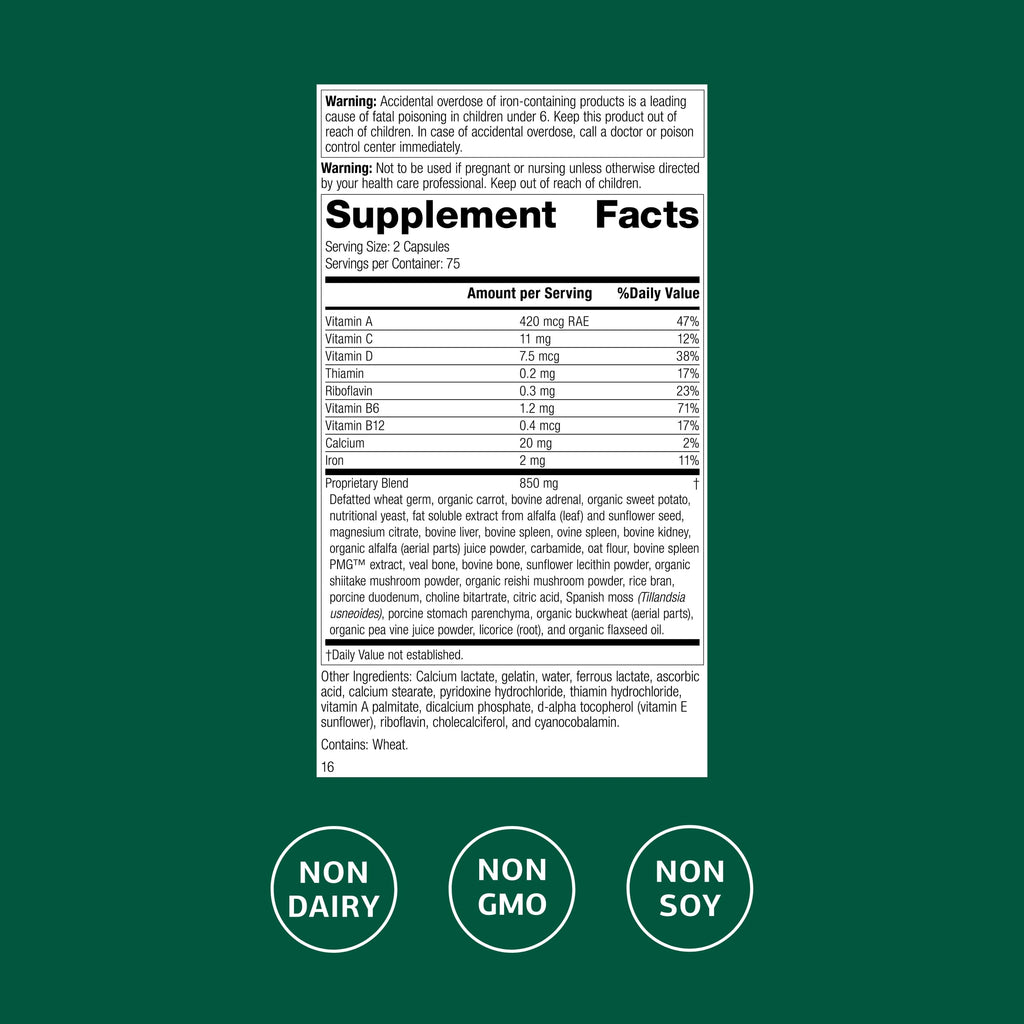 Standard Process Catalyn with Iron, Energy Metabolism Support - 150 Capsules - image 2