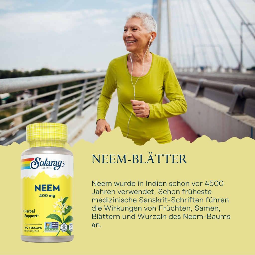 SOLARAY Neem Leaf 400mg Herbal Support - 100 Vegetarian Capsules - image 2