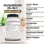Liberty Lifestyle Lions Mane Mushroom Supplement with Turkey Tail
