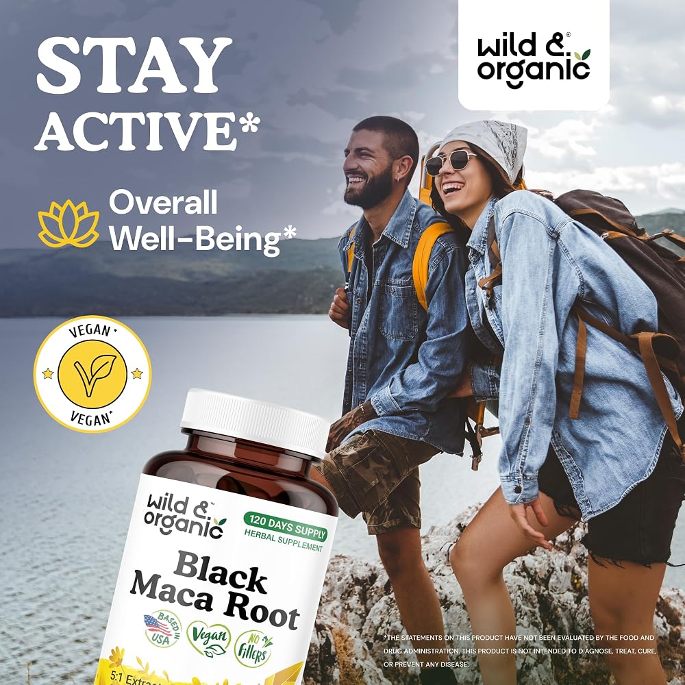 Wild & Organic Black Maca Capsules 500 mg - Overall Support