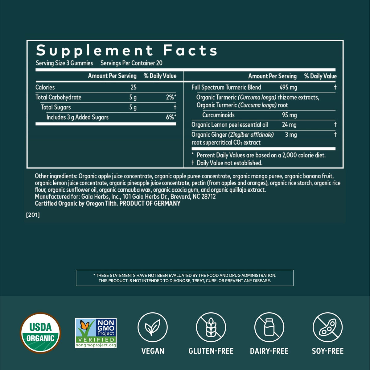 Gaia Herbs Turmeric Supreme Extra Strength Gummies - 60 Count - image 2