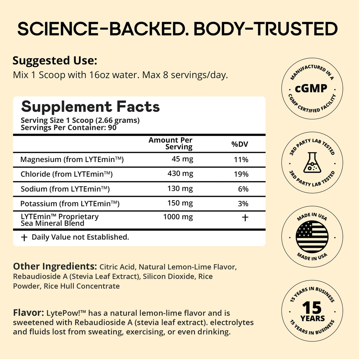 LyteLine Electrolytes Powder Sea Minerals Lemon-Lime - 90 Servings - image 5