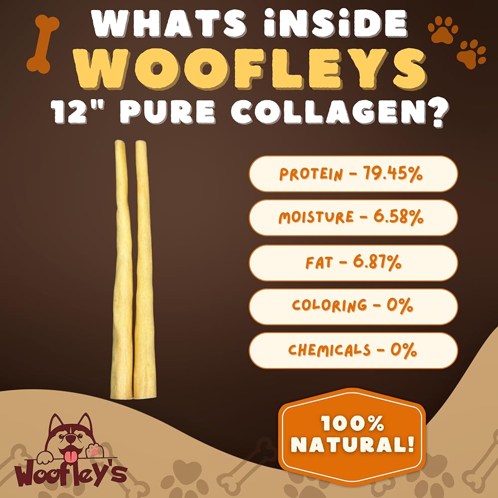 Woofley's 12 Inch Pure Collagen Sticks for Dogs - 3 Count - image 4