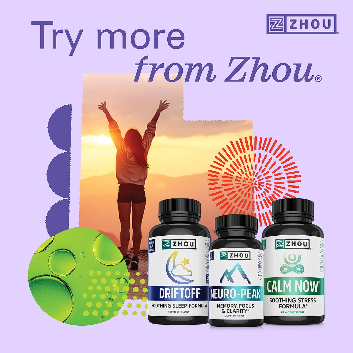 ZHOU Ashwagandha Capsules with Rhodiola Rosea - 60 Capsules - image 3