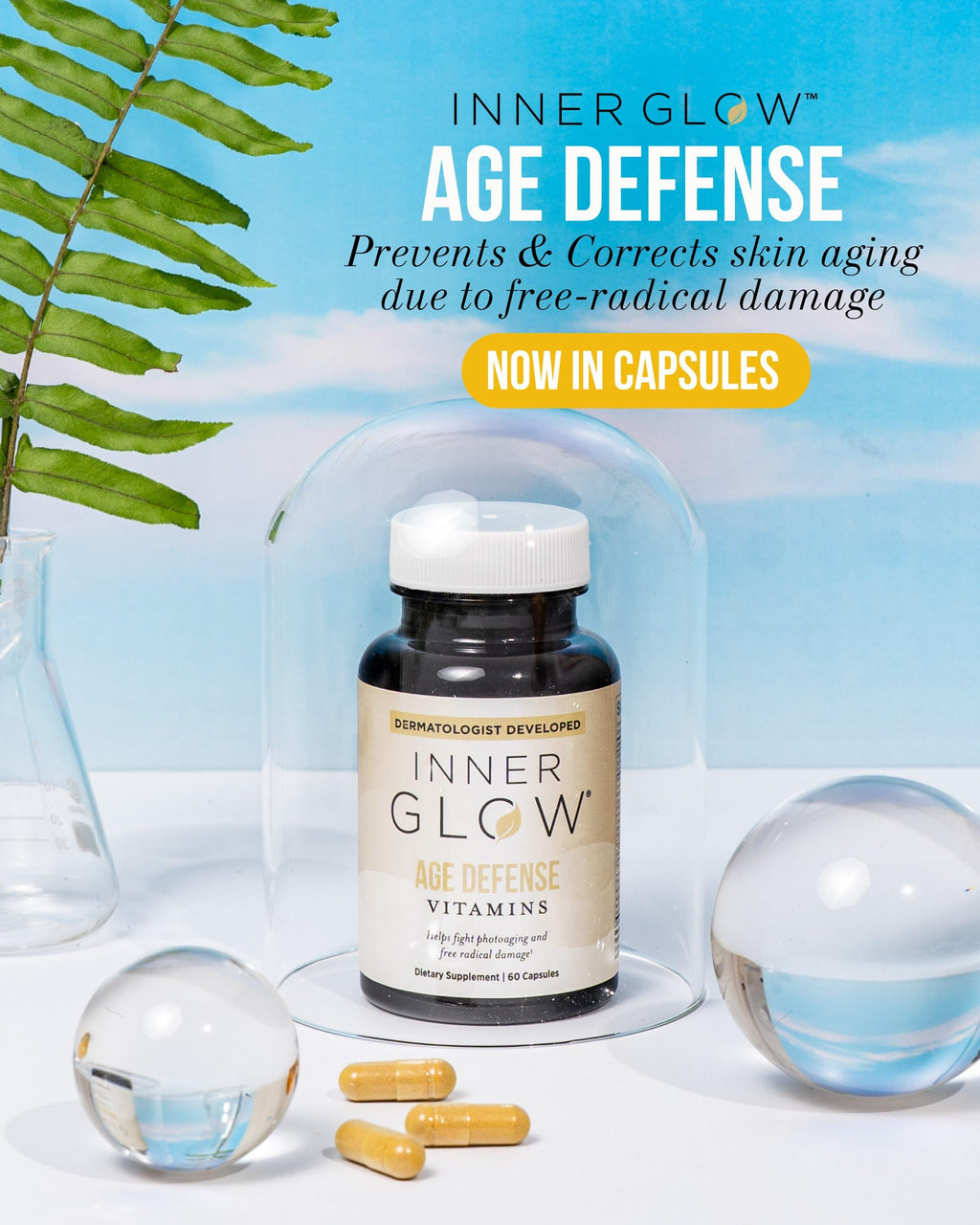Inner Glow Age Defense Vitamins Antioxidant Skin Support - 60 Capsules - image 5
