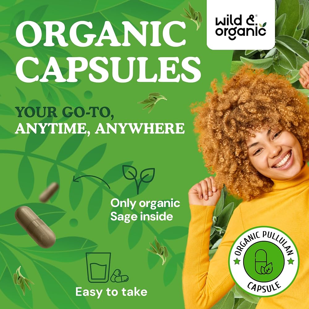 Wild & Organic Sage Capsules 1000 mg Brain Support - 90 Capsules - image 4