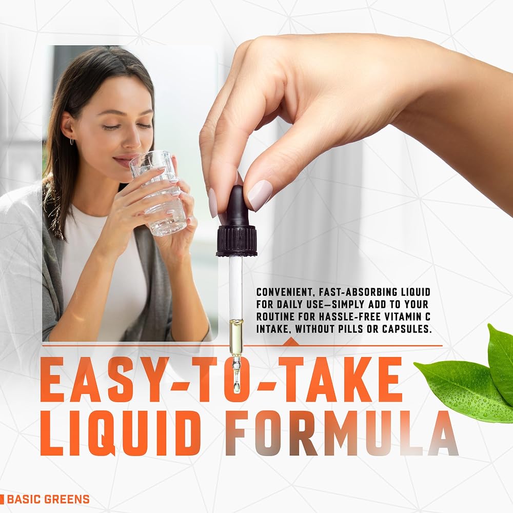 BASIC GREENS Vitamin C Liposomal Liquid 6000mg for Immune Support