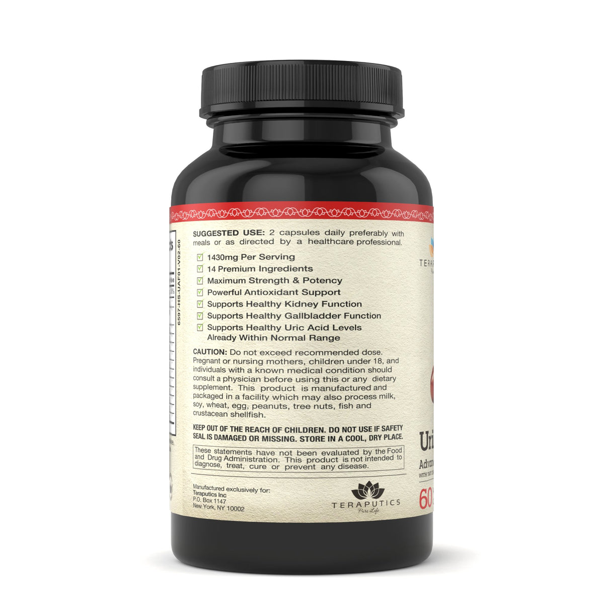 Teraputics Uric Acid Support Formula - 60 Vegetarian Capsules - image 5