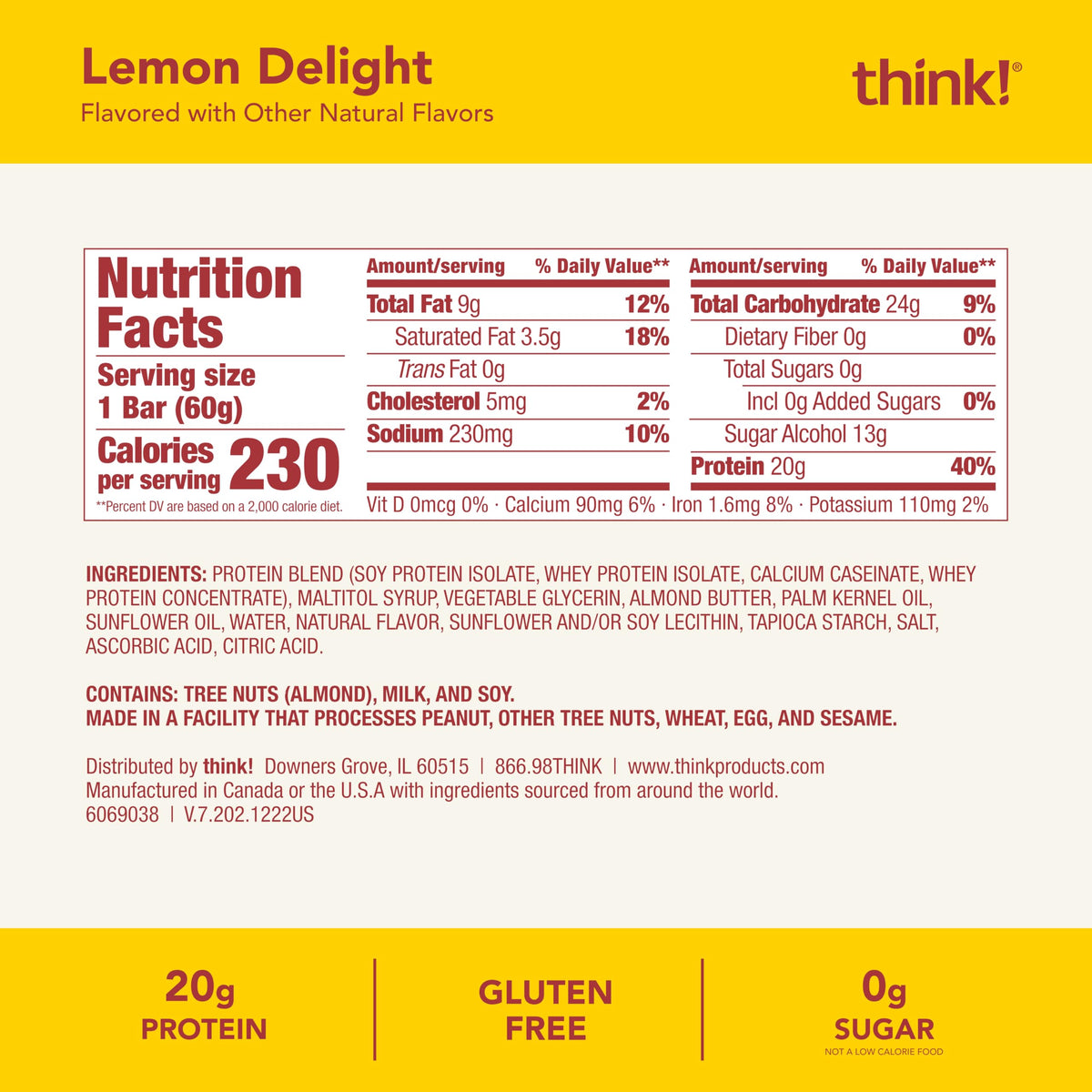 thinkThin High Protein Bar Lemon Delight - 10 Count - image 5