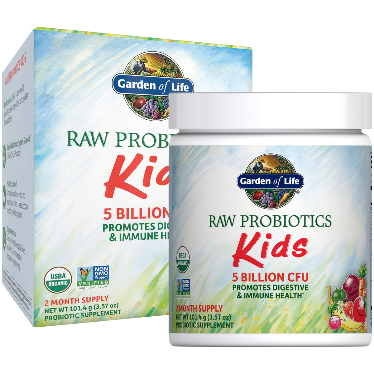 Garden of Life Raw Probiotics Kids Powder Banana Flavor - 60 Servings