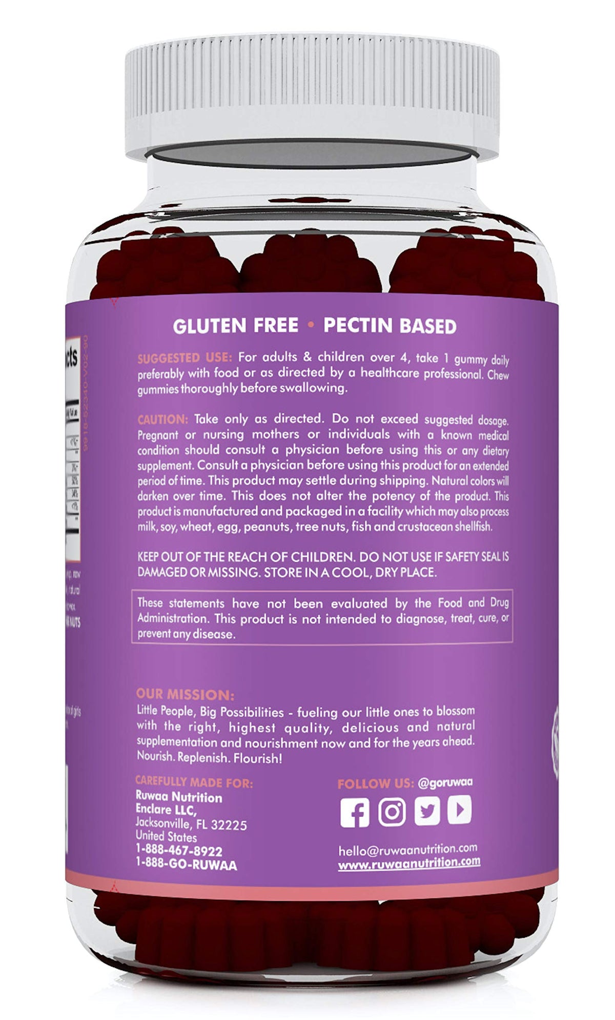 RUWAA NUTRITION Sambucus Elderberry Gummies for Kids with Zinc