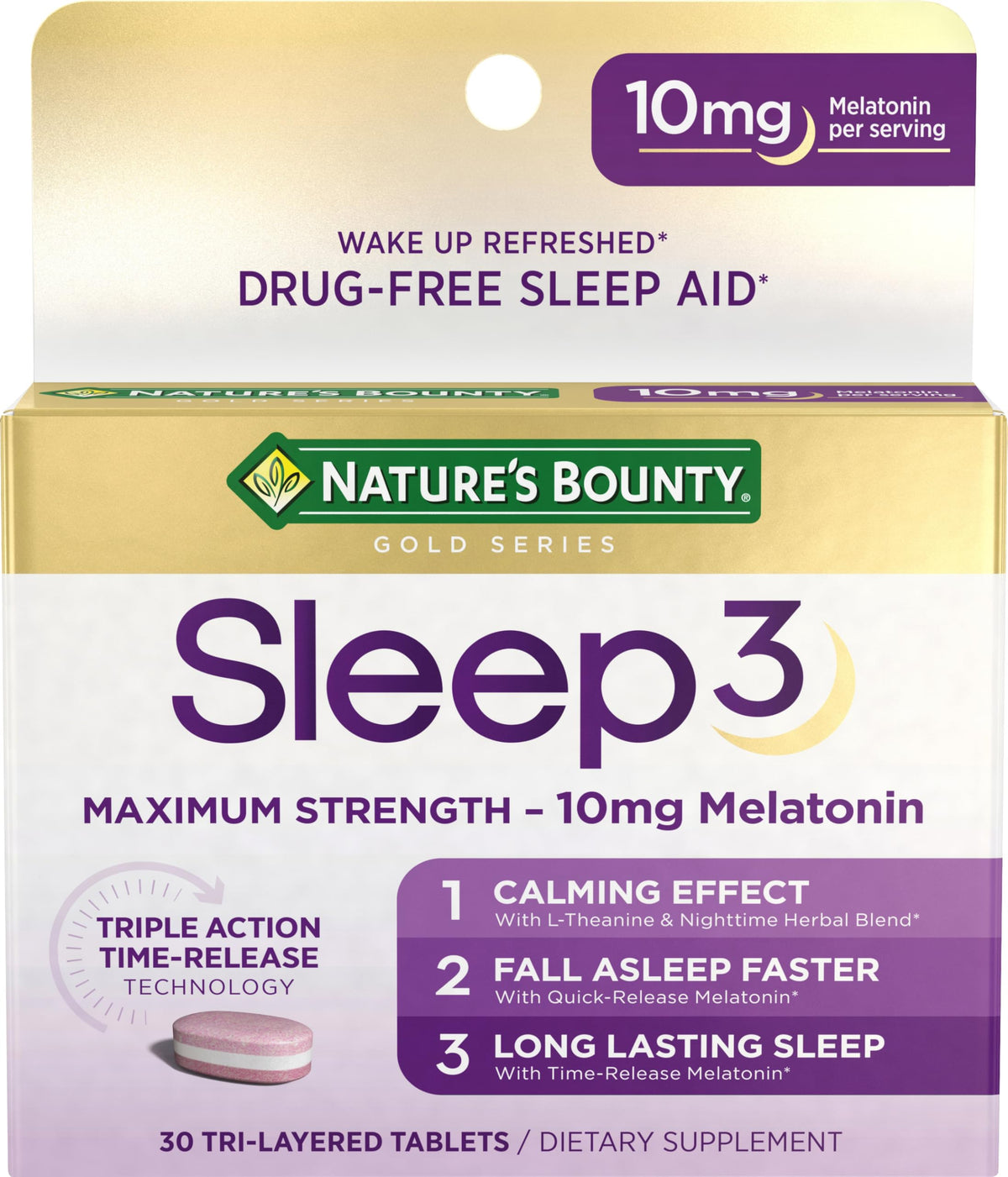 Nature's Bounty Sleep3 Melatonin 10mg