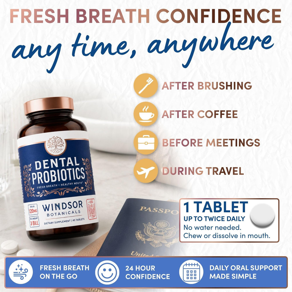 WINDSOR BOTANICALS Oral Probiotics for Teeth and Gums Variation