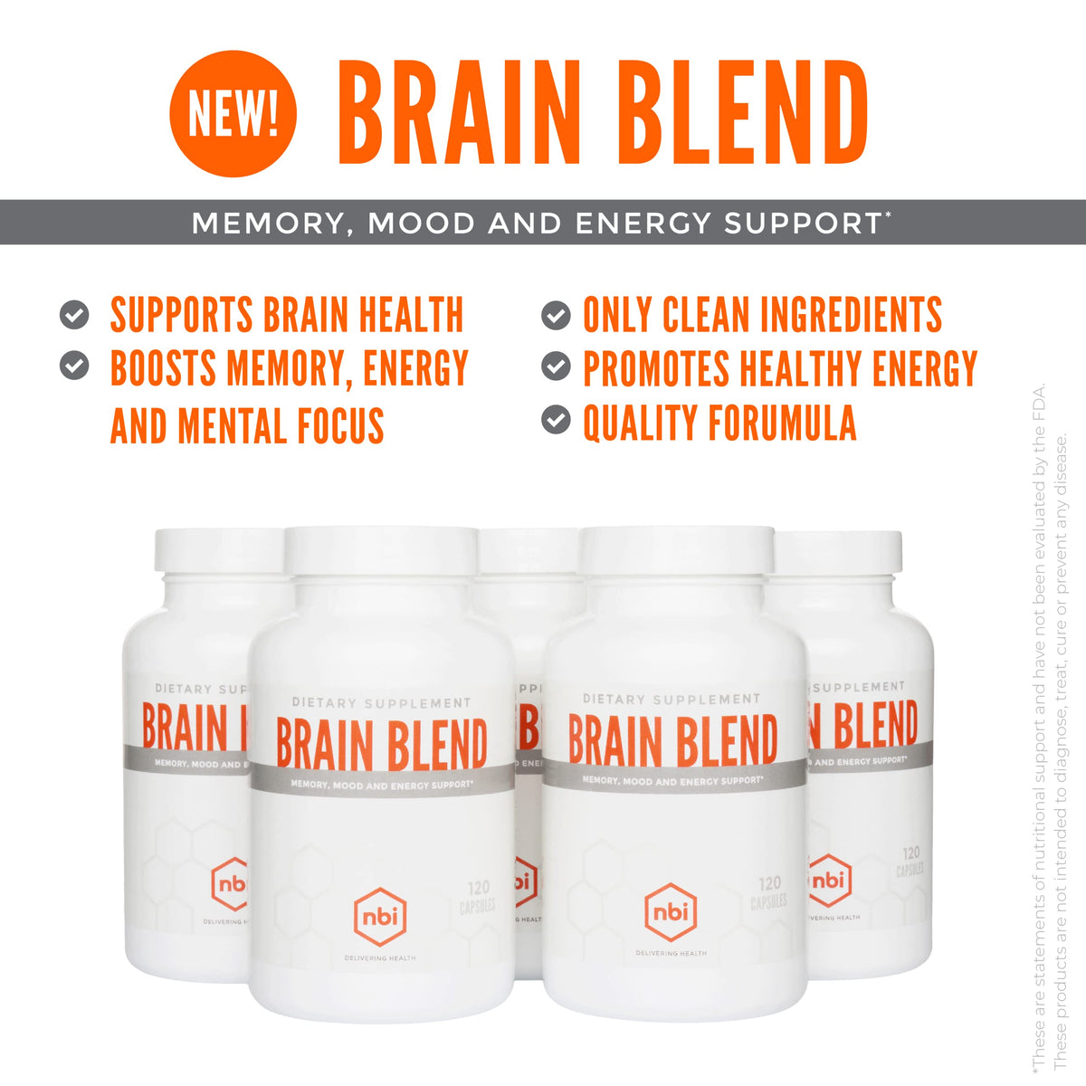 NBI Brain Blend Nootropic for Memory & Focus - 120 Capsules - image 9