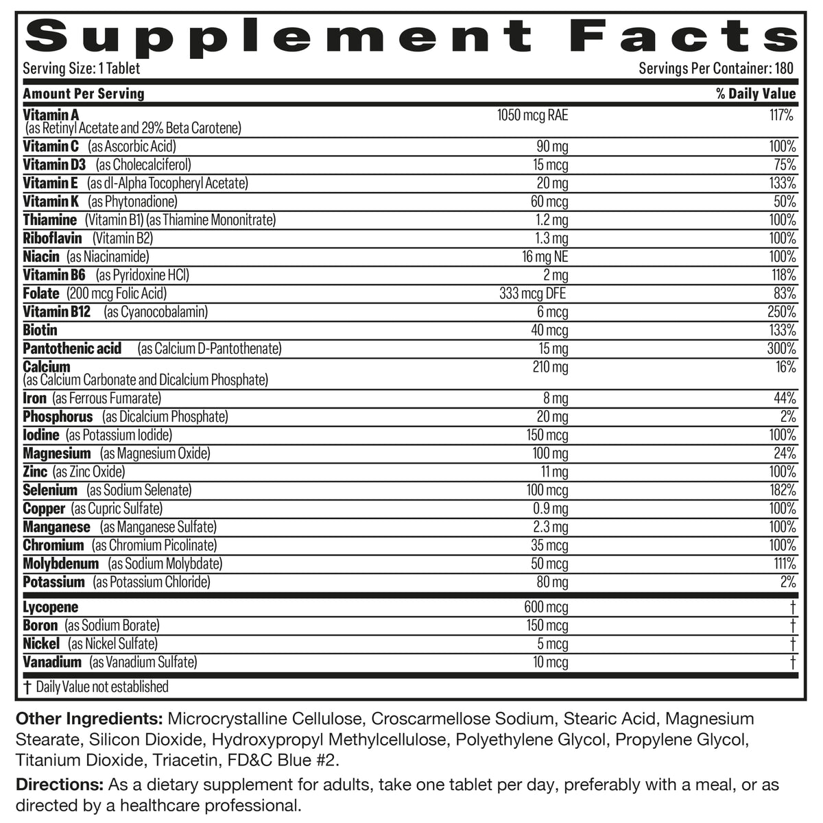 Bronson ONE Daily Complete Multivitamin Multimineral Once-Daily Multi