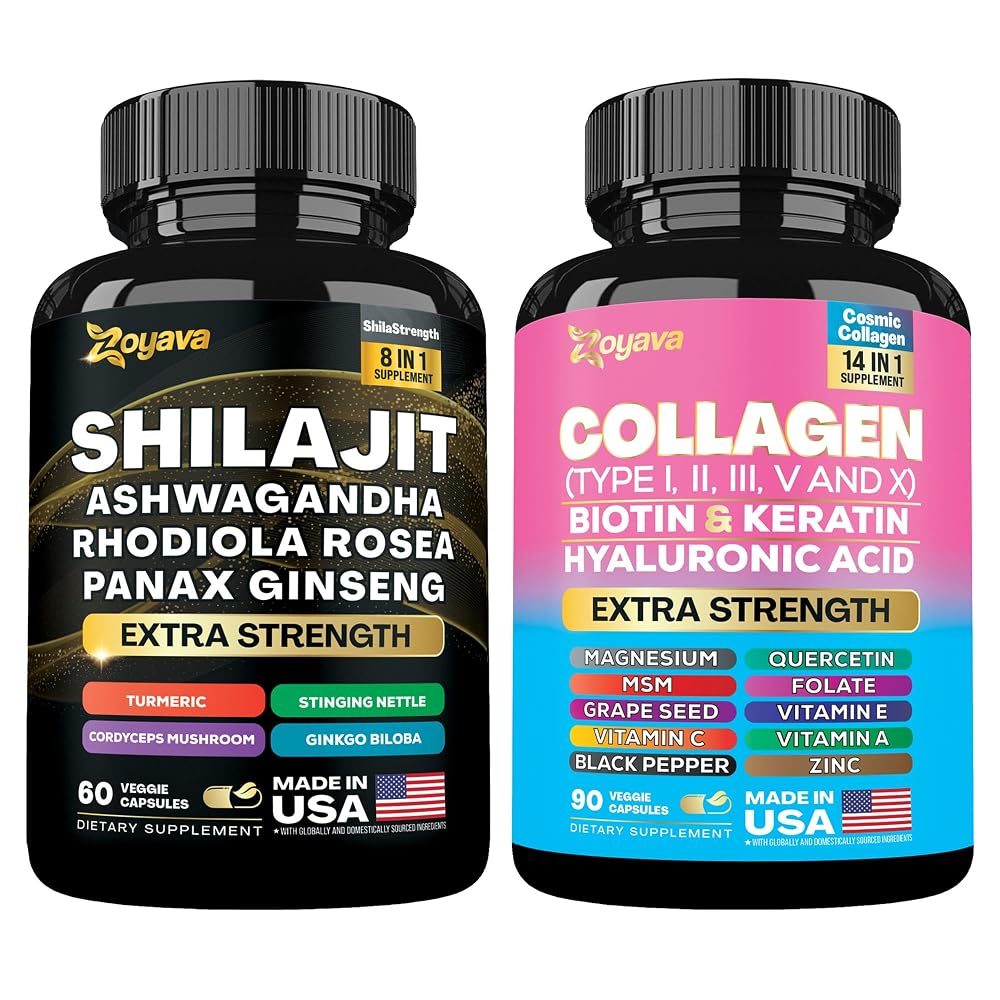 Zoyava Wellness Duo Shilajit & Collagen Supplement - 150 Capsules