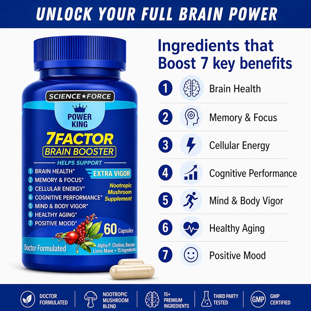 Science Force Brain Supplements for Memory & Focus - 60 Capsules - image 2