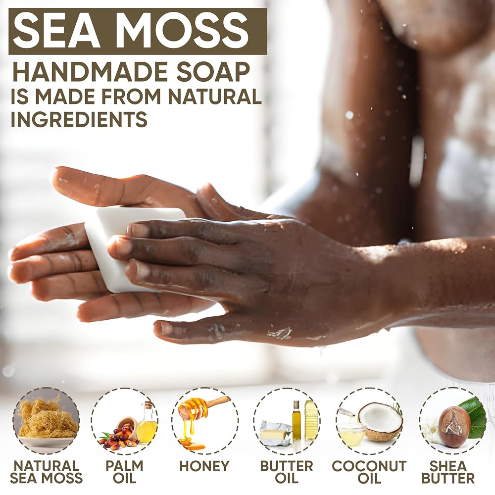 HERBOGANIC Sea Moss Handmade Soap Bar - 100g - image 3