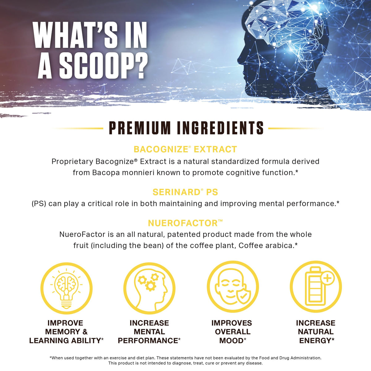 Ambrosia Mental Jewels Nootropic Brain Supplement Powder - 30 Servings - image 3