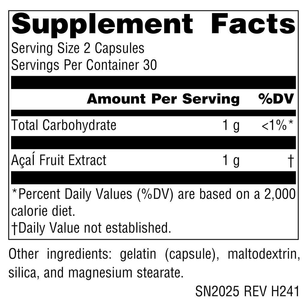 Source Naturals Acai Extract 500 mg - 60 Capsules - image 5