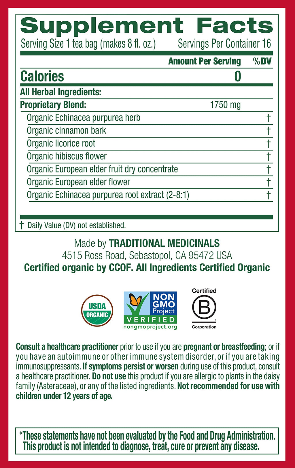 Traditional Medicinals Organic Immune Zoom Echinacea Elderberry Tea - 16 Teabags - image 5
