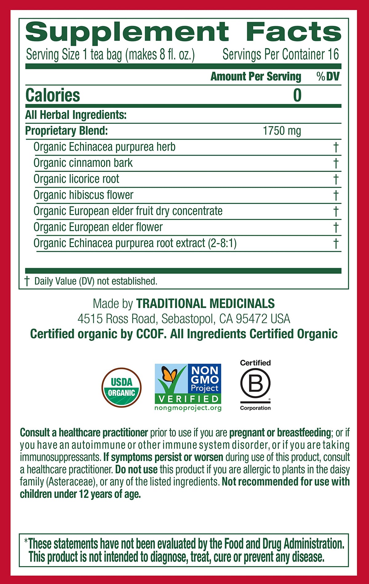 Traditional Medicinals Organic Immune Zoom Echinacea Elderberry Tea - 16 Teabags - image 5