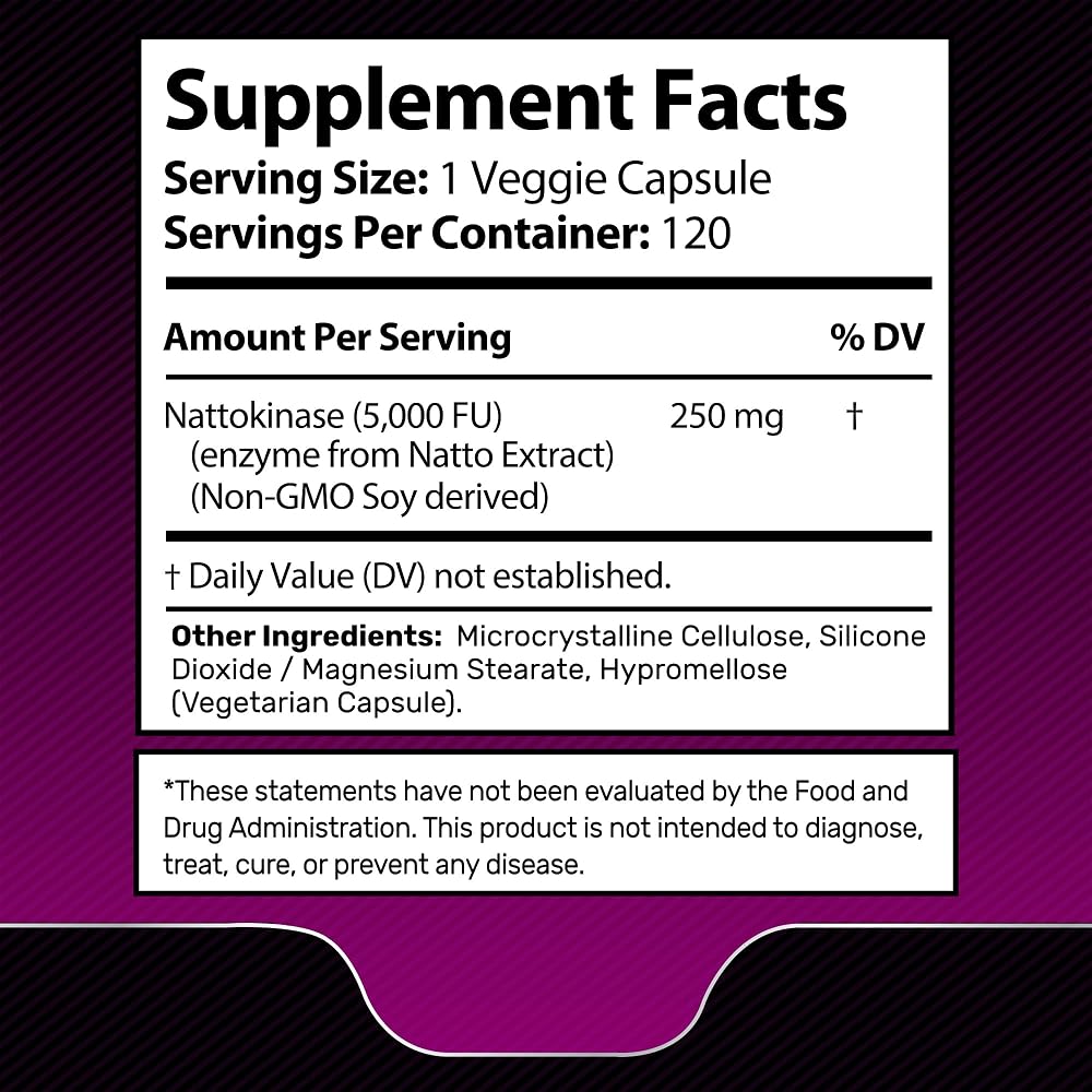 WELLNESS LABSRX Nattokinase Supplement 5000 FU - 120 Capsules - image 4